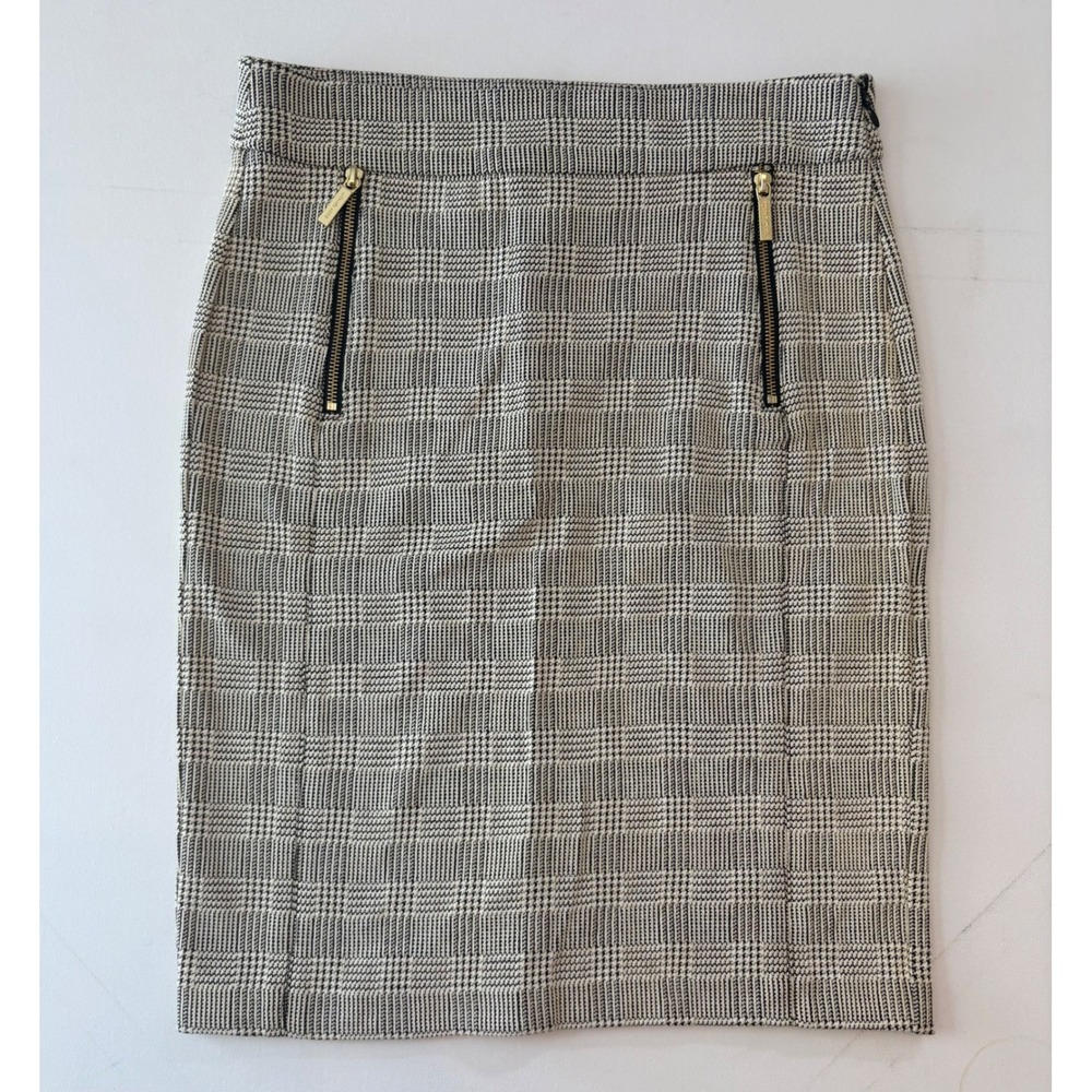 Michael Kors Cream and Black Pencil Skirt Size Medium